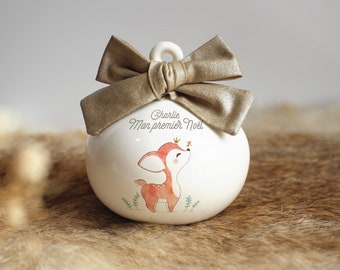 Boule en porcelaine petit faon personnalisable