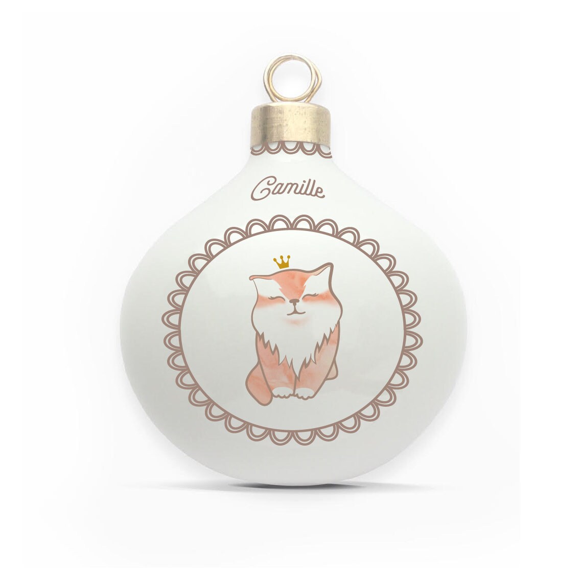 Boule en Porcelaine Chat Personnalisable