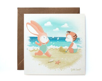 CARTE PLAGE + ENVELOPPE