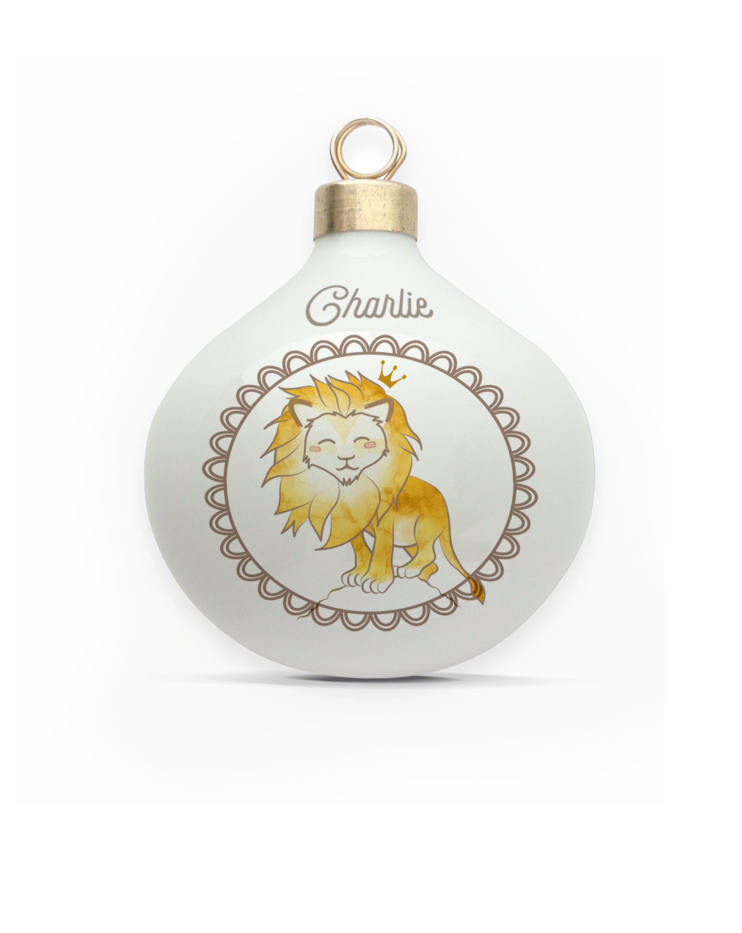 Boule en Porcelaine Lion Personnalisable