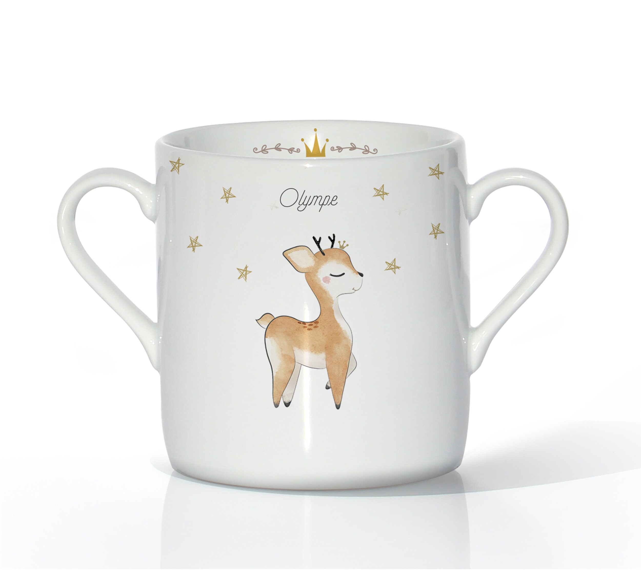 Tasse en Porcelaine Renne | Personnalisable
