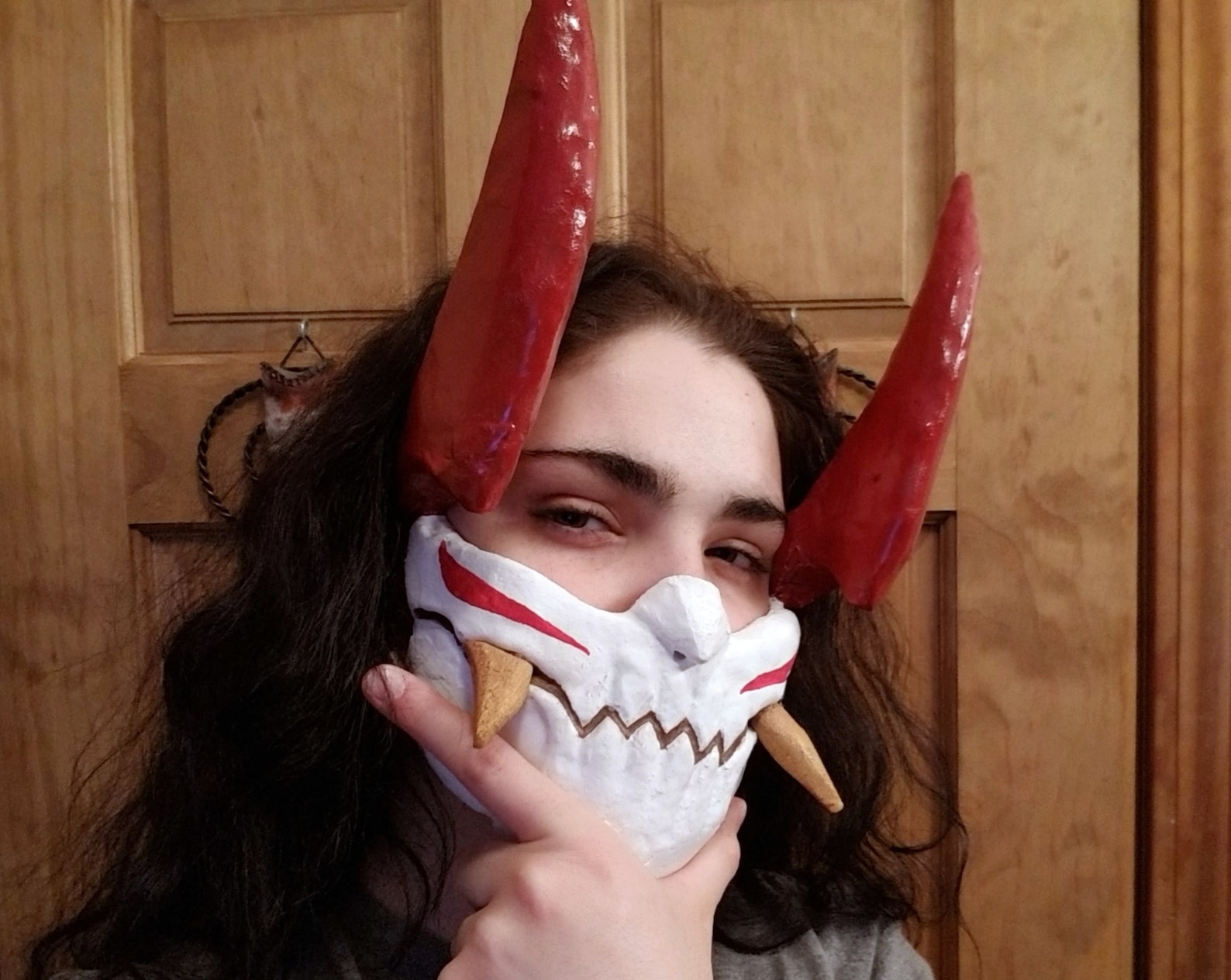 League of Legends Blood Moon Pyke Skin Horned Half Mask for - Etsy