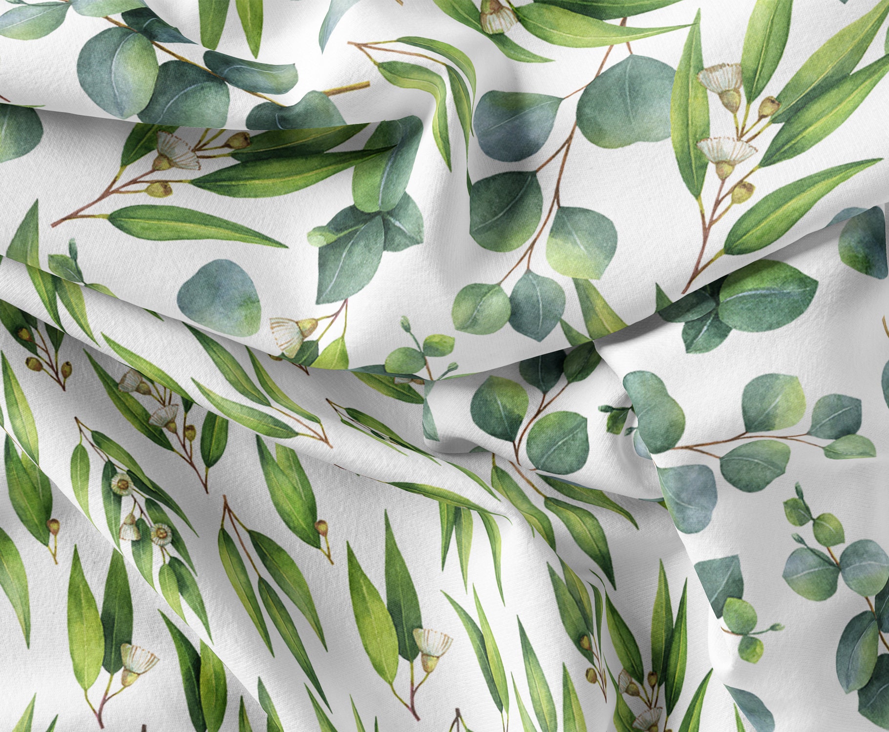 Watercolor Eucalyptus Seamless Pattern. Eucalyptus Fabric Etsy