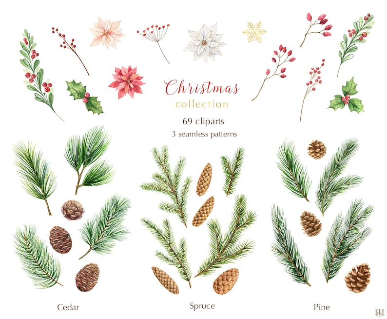 Watercolor Christmas clearance. Winter clipart PNG. Christmas image 0