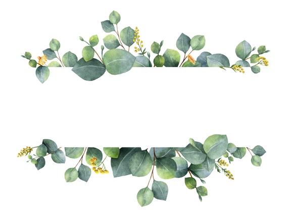 Download Watercolor Eucalyptus Hand Painted Banner Eucalyptus Wreath Etsy