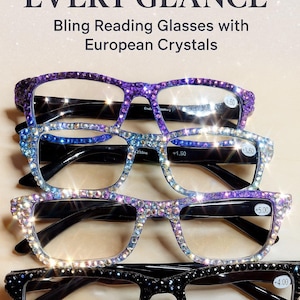 Rhinestone Reading Glasses | Bling Eyewear/ European Crystals | Sparkly + Sassy Glasses | Gift for Her/sparkly glasses/ fashion glasses