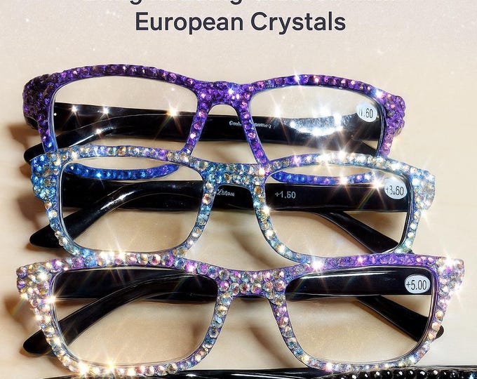 Featured listing image: Rhinestone Reading Glasses | Bling Eyewear/ European Crystals | Sparkly + Sassy Glasses | Gift for Her/sparkly glasses/ fashion glasses