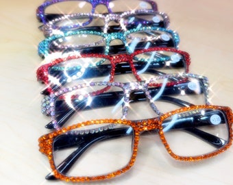 Glamour/Rhinestone/Bling reading Glasses/Genuine European Crystals/Sassy/Full Crystals/Sparkly/