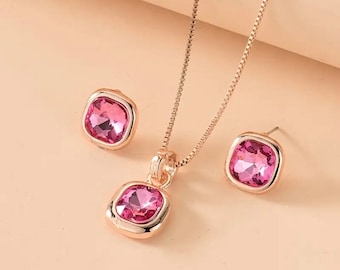 Jewelry Set With Pendant Necklace & Stud Earring set/Holiday Style Jewelry For Women/barillas boutique/gifts for her/gemstone