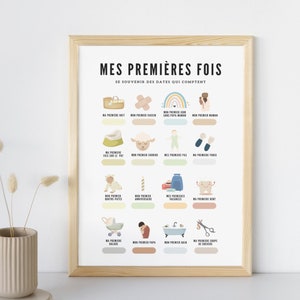 Póster imprimible 'Mis primeras veces' - Recuerdos de bebé