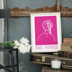 Druckbares dekoratives Poster - Rosa Frauensilhouette
