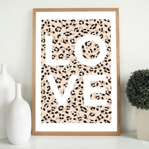 Leopard Print "Love" Decoration Poster