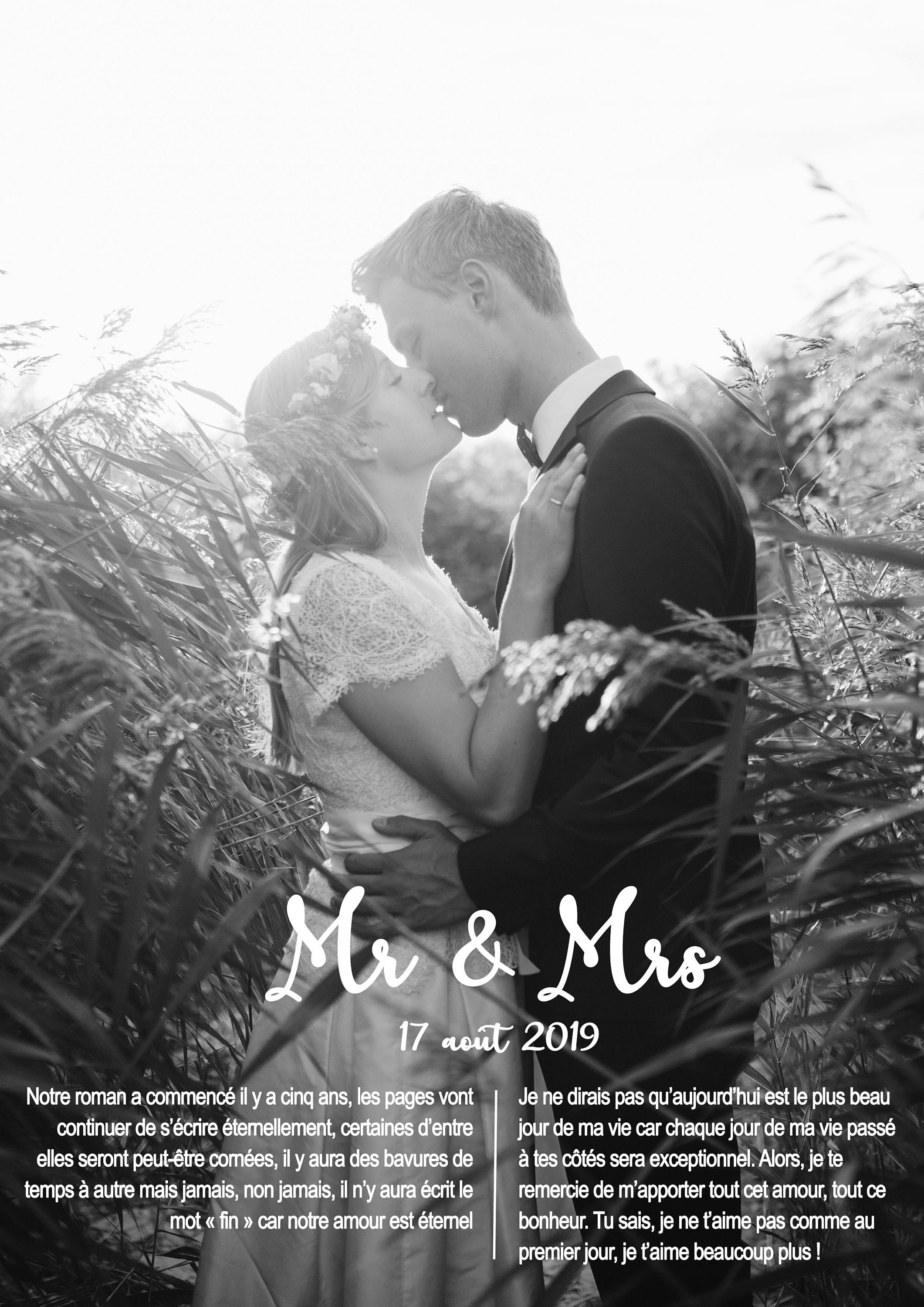 Affiche Personnalisée Mariage - Voeux Des Mariés