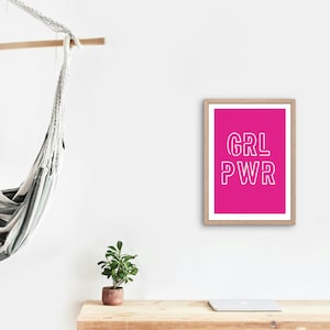 Druckbares Dekoposter - Girl Power - Pink
