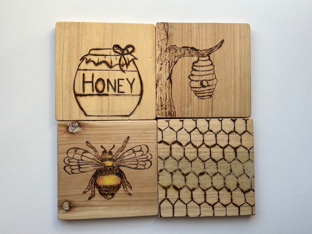 Bee Coaster Set - Etsy