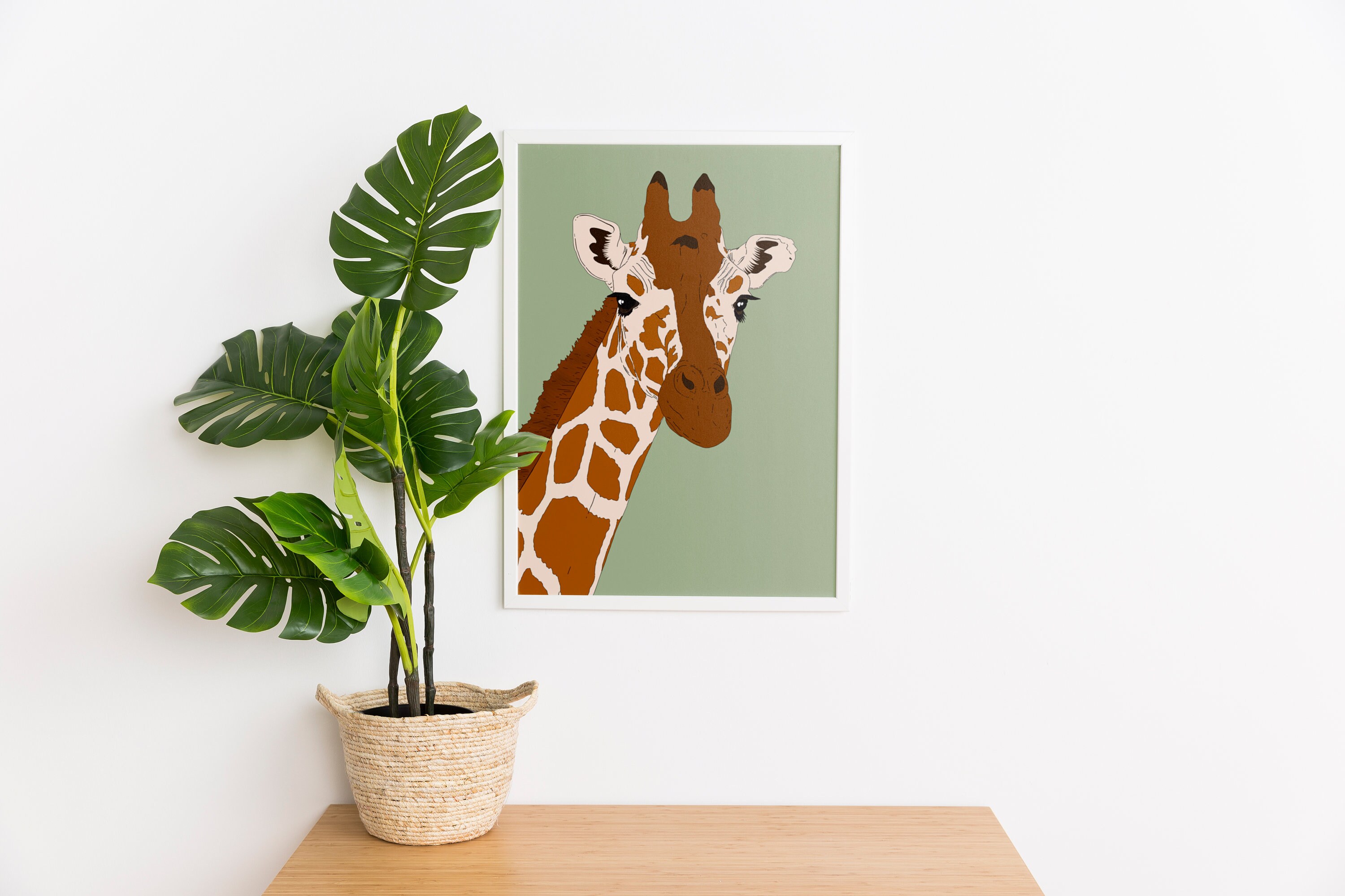SET OF THREE Colourful Safari Wall Art Set A4 Quirky Animal Etsy