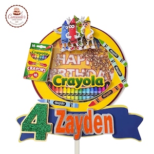 Crayola Cake Topper, Crayola Birthday, Crayola Party, Cake Topper, Crayola