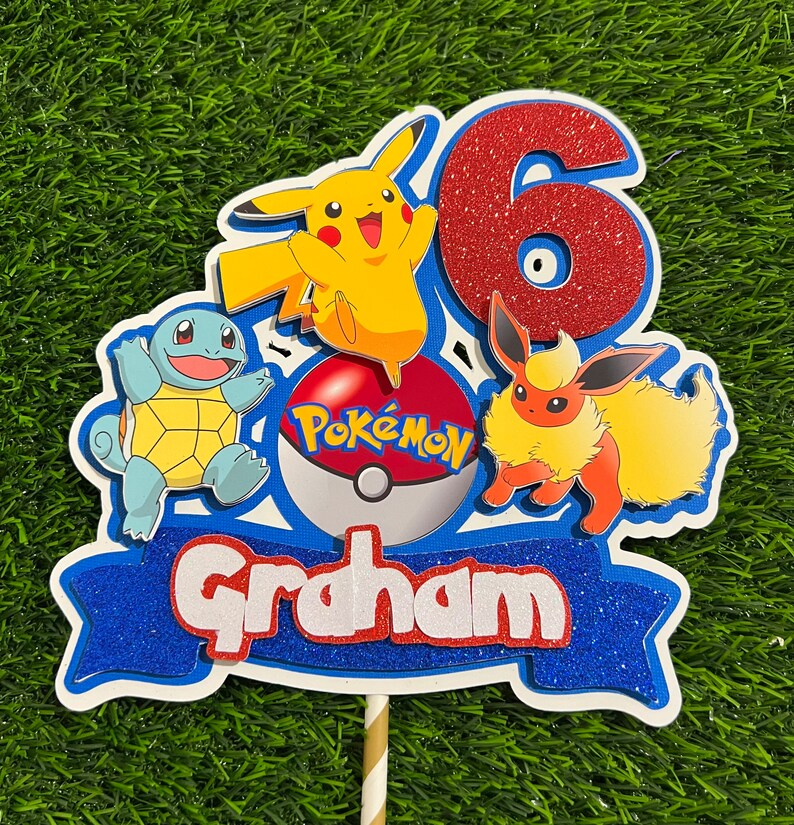 Pokemon Cake Topper Pokemon Birthday Cake Topper Pokemon Etsy