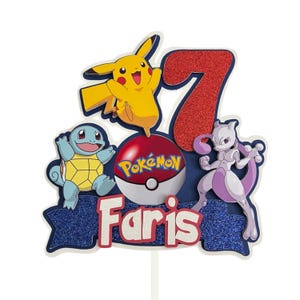 Pokémon Cake Topper, Mewtwo Party Supplies, Mewtwo Cake Topper, Mewtwo Decorations, Mewtwo Theme