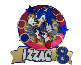 Sonic Cake Topper, Sonic Birthday, Sonic Party, Sonic Party Supplies, Sonic Theme, Sonic Decorations, Sonic Topper, Sonic Birthday Cakes