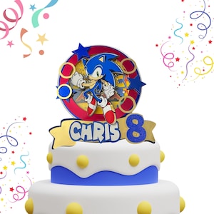 Sonic Cake Topper, Sonic Birthday, Sonic Party, Sonic Party Supplies, Sonic Theme, Sonic Decorations, Sonic Topper, Sonic Birthday Cakes Bild 5