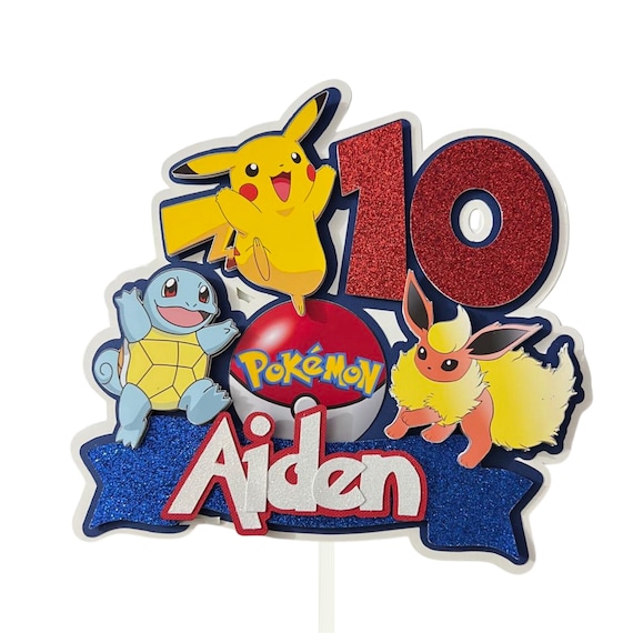 Pokémon Cake Topper, Pokémon Party, Pokémon inspired Cake Decoration, Pokémon Party Decoration, Pikachu Cake Topper, Pokémon Party Supplies