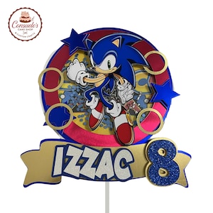 Sonic Cake Topper, Sonic Birthday, Sonic Party, Sonic Party Supplies, Sonic Theme, Sonic Decorations, Sonic Topper, Sonic Birthday Cakes