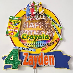 Crayola Cake Topper, Crayola Birthday, Crayola Party, Cake Topper, Crayola