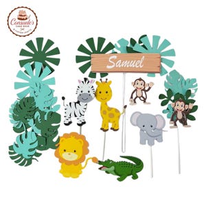 Safari Cake Topper, Cake Topper Baby Shower, Safari Birthday, Birthday Cake Topper, Safari Theme, Safari Party Supplies, Safari Animals