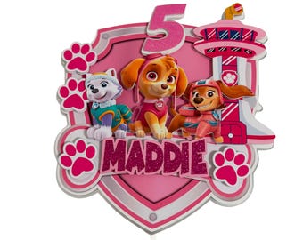Skye Cake Topper, Skye Party Birthday, Skye Birthday, Skye Theme, Skye Decorations, Paw Cake Topper, Skye Party Supplies