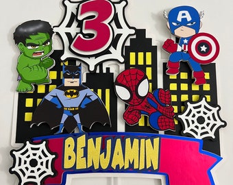 Superheroes Cake Topper, Cake Topper, Birthday Cake Topper, Superheroes Party, Superheroes Cake Topper, Superhero Birthday Topper