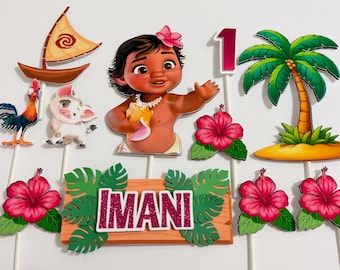 Baby Cake Topper, Moana Cake Topper, Moana Party, Baby Cake Decorations, Baby Birthday, Moana Party Supplies, Moana Theme, Party Aloha