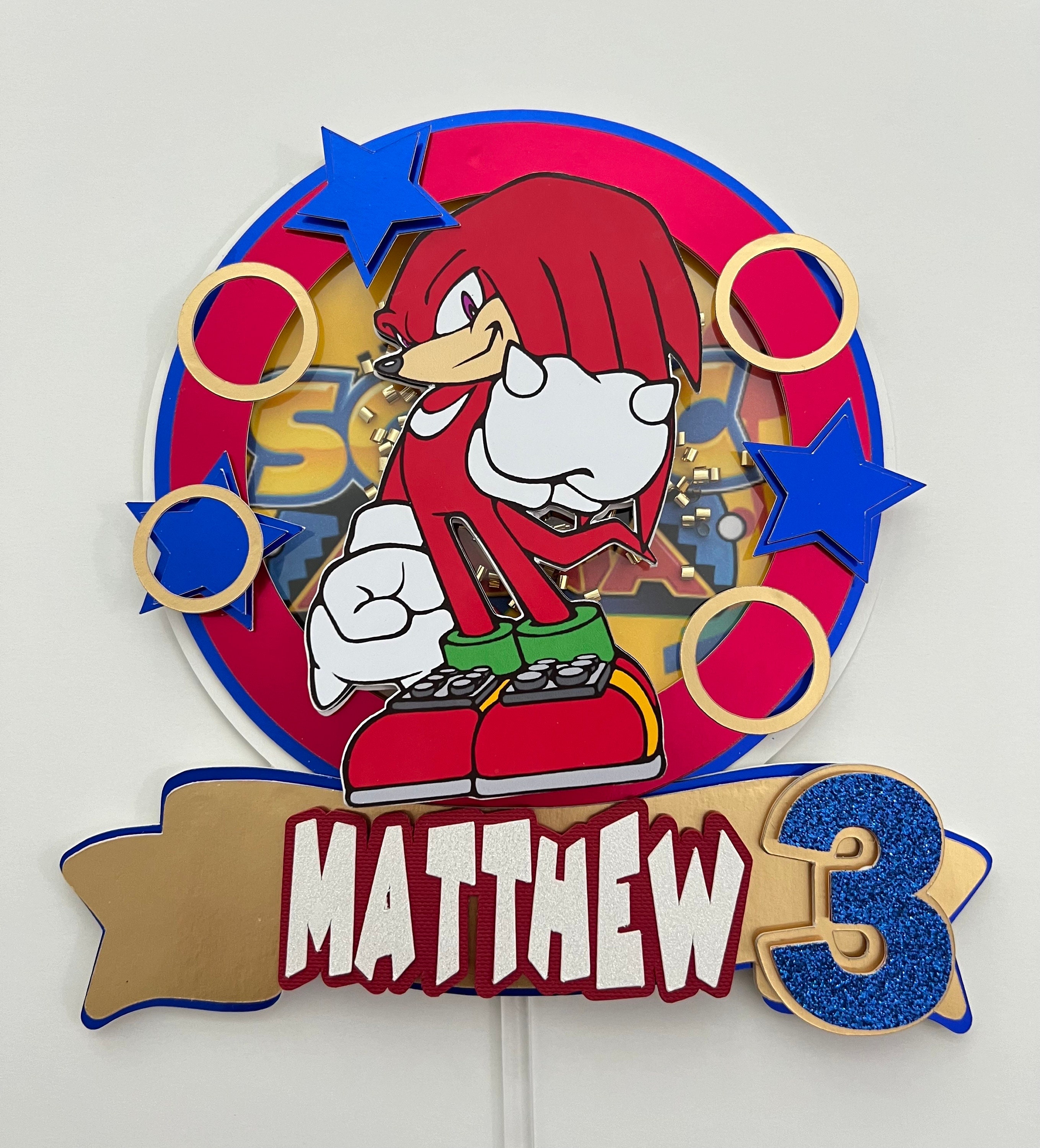 Knuckles Cake Topper Sonic Cake Topper Sonic Happy Birthday Sonic