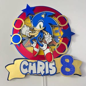 Sonic Cake Topper, Sonic Birthday, Sonic Party, Sonic Party Supplies, Sonic Theme, Sonic Decorations, Sonic Topper, Sonic Birthday Cakes Bild 4