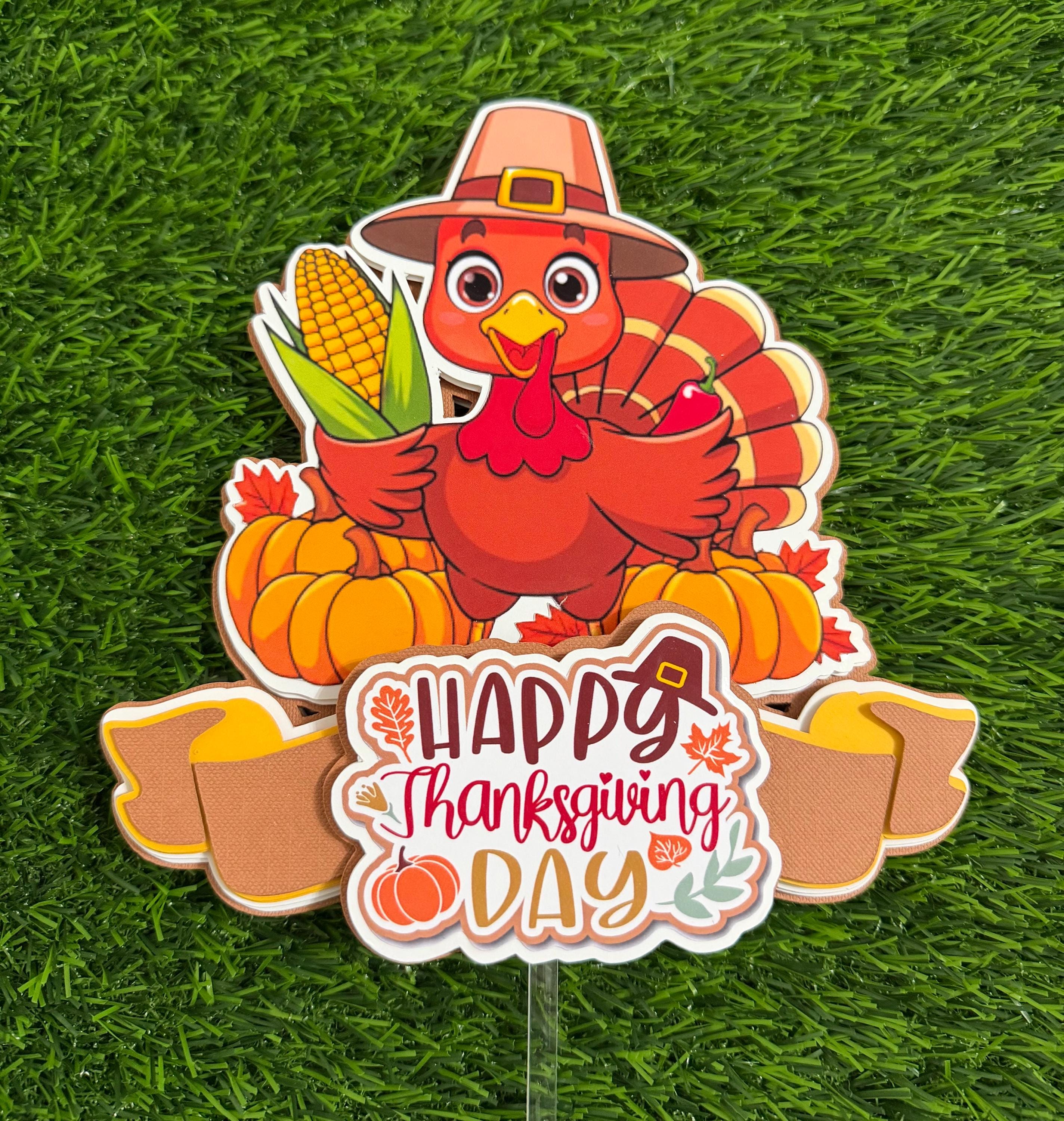 Thanksgiving Ramo Toppers Thanksgiving Cake Topper, Thanksgiving Decorations, Custom Birthday ...