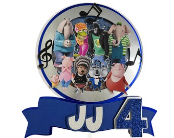 Sing Boy Cake Topper, Cake Topper Music, Sing Party, Birthday Cake Topper, Sing Boy Birthday, Sing Movie Theme, Sing Decorations