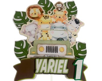 Safari Cake Topper, Cake Topper Baby Shower, Safari Birthday, Birthday Cake Topper, Safari Theme, Safari Party Supplies, Safari Animals
