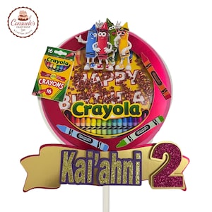 Crayola Cake Topper, Crayola Birthday, Crayola Party, Cake Topper, Crayola Girls
