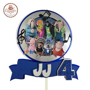 Sing Boy Cake Topper, Cake Topper Music, Sing Party, Birthday Cake Topper, Sing Boy Birthday, Sing Movie Theme, Sing Decorations