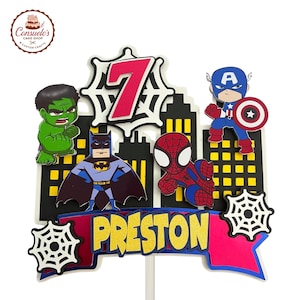 Superheroes Cake Topper, Cake Topper, Birthday Cake Topper, Superheroes Party, Superheroes Cake Topper, Superhero Birthday Topper