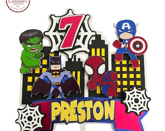 Superheroes Cake Topper, Cake Topper, Birthday Cake Topper, Superheroes Party, Superheroes Cake Topper, Superhero Birthday Topper