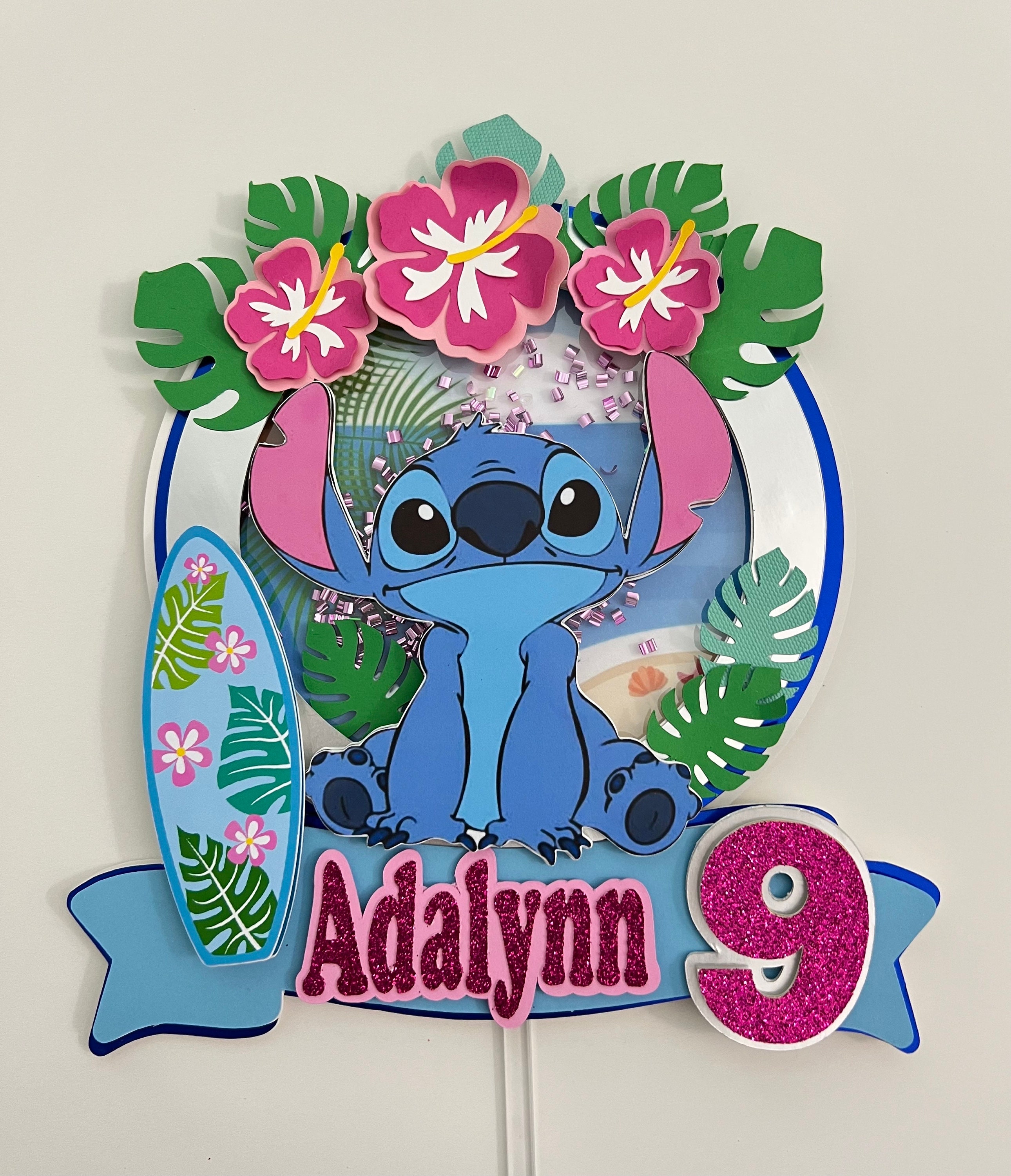 Disney Lilo and Stitch Beach Day Edible Cake Topper Image ABPID56769, Stitch Cake Topper