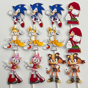 Sonic Cupcake Toppers, Sonic Cupcake, Sonic Party, Sonic Party Supplies, Sonic Birthday, Sonic Cakes Decorations, Sonic Theme