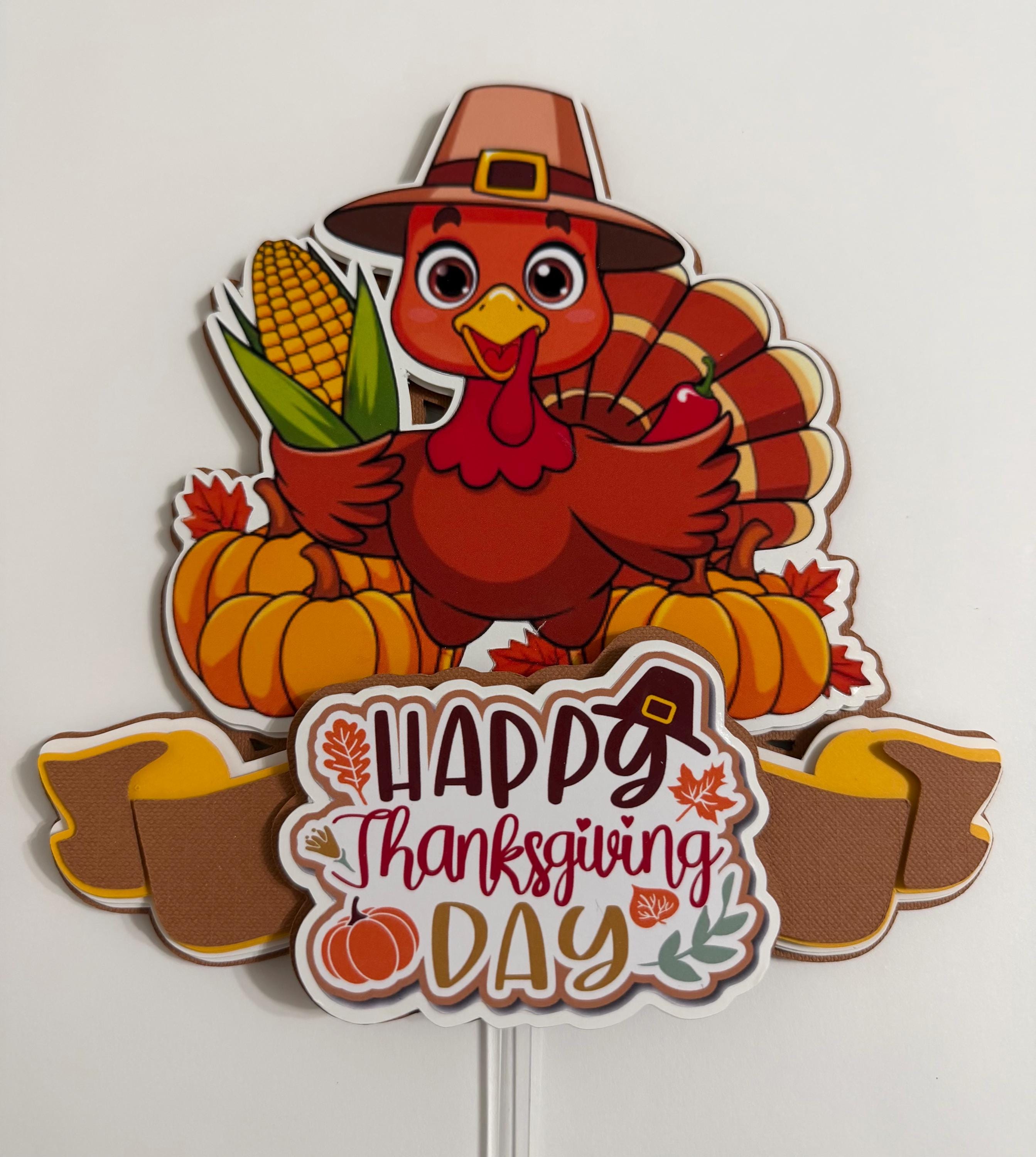 Thanksgiving Ramo Toppers Thanksgiving Cake Topper, Thanksgiving Decorations, Custom Birthday ...