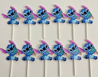 Stitch Cupcake Toppers, Cupcake Toppers, Stitch Party, Stitch Party Supplies, Stitch Decorations, Stitch Birthday, Stitch Theme