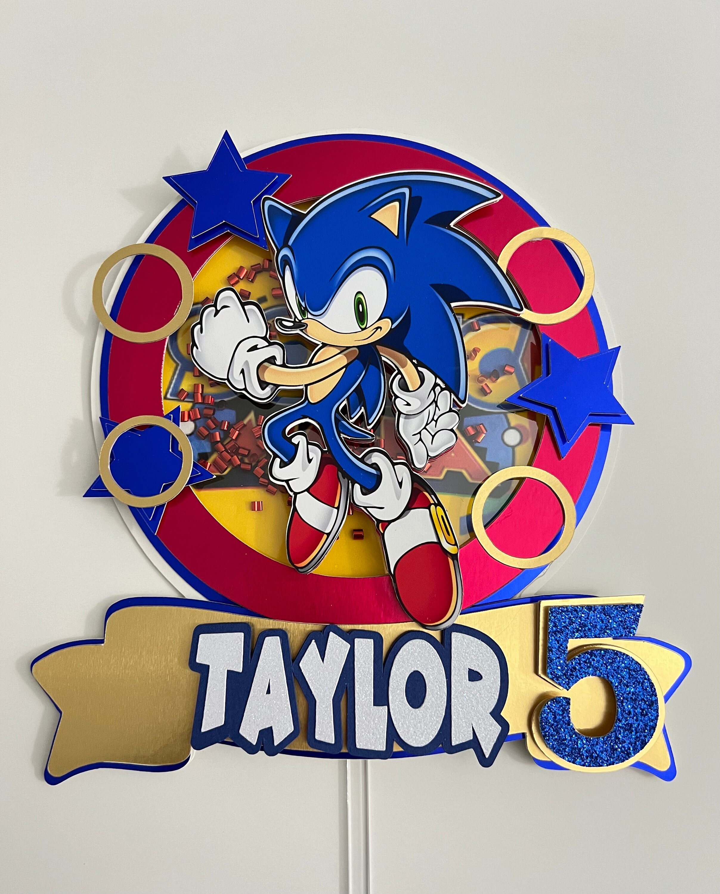 Shaker Cake Topper Sonic / Sonic Cake Topper / Sonic the Hedgehog