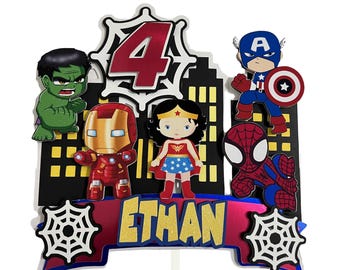 Superheroes Cake Topper, Cake Topper, Birthday Cake Topper, Superheroes Party, Superheroes Cake Topper, Superhero Topper, Iroman, Thor