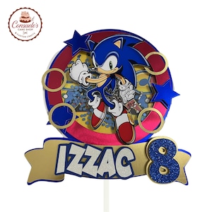 Sonic Cake Topper, Sonic Birthday, Sonic Party, Sonic Party Supplies, Sonic Theme, Sonic Decorations, Sonic Topper, Sonic Birthday Cakes