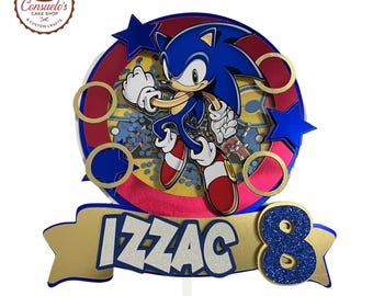 Sonic Cake Topper, Sonic Birthday, Sonic Party, Sonic Party Supplies, Sonic Theme, Sonic Decorations, Sonic Topper, Sonic Birthday Cakes