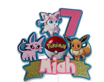 Pokémon Cake Topper, Jolteon Party Supplies, Vapoeon Cake Topper, Eevee Decorations, Pokémon Theme